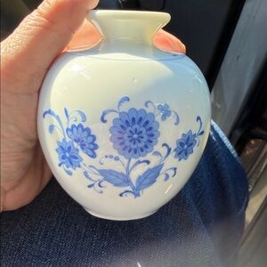 Blue Floral Porcelain Vase - Classic Home Accent